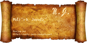 Márk Jenő névjegykártya